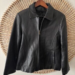 Classic Black Leather tailored Jacket